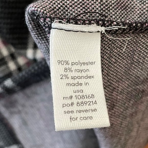 Full Tilt Womens L Plaid Mini Skirt Split Hem Black White Pink Stretch USA Made - Picture 12 of 13